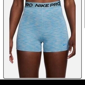 Nike Pro High-Waist Blue Space-Dye Bike Shorts
